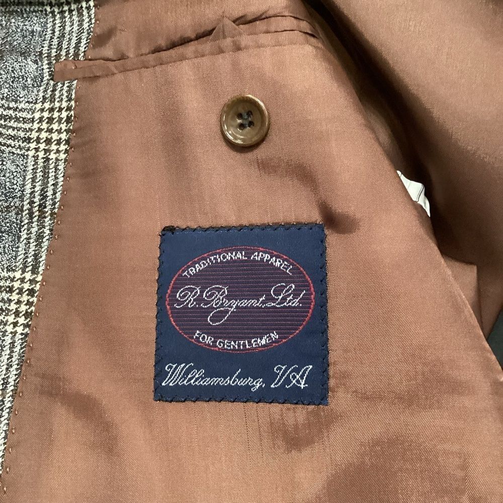 Coppley Sport Coat Blazer REDA Super 110s Wool Milo Brown Gray Plaid Size 40R - Picture 10 of 14
